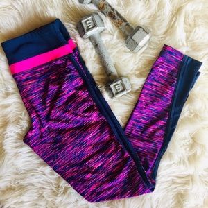 Hot Pink & Navy Workout Leggings